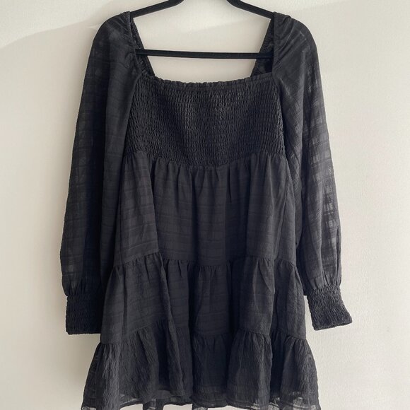 River Smocked Long Sleeve Mini Dress - Picture 6 of 8